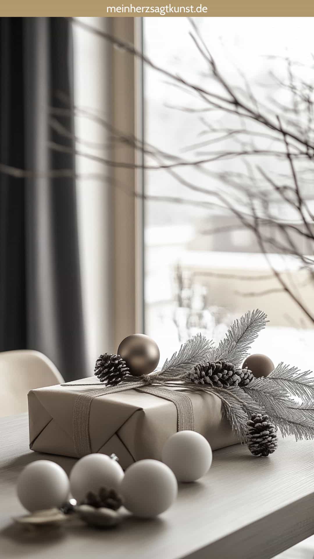 Weihnachtskugeln als kreative Geschenkanhänger verwendet