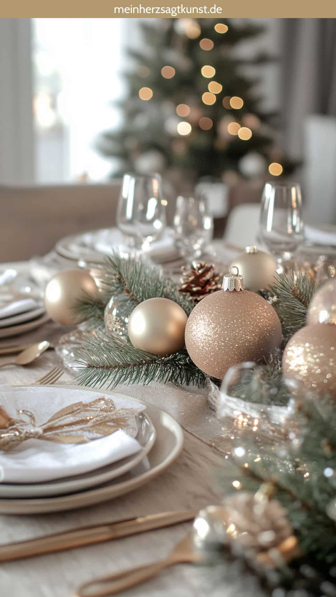 Weihnachtskugeln als kreative Dekoelemente für den Tisch