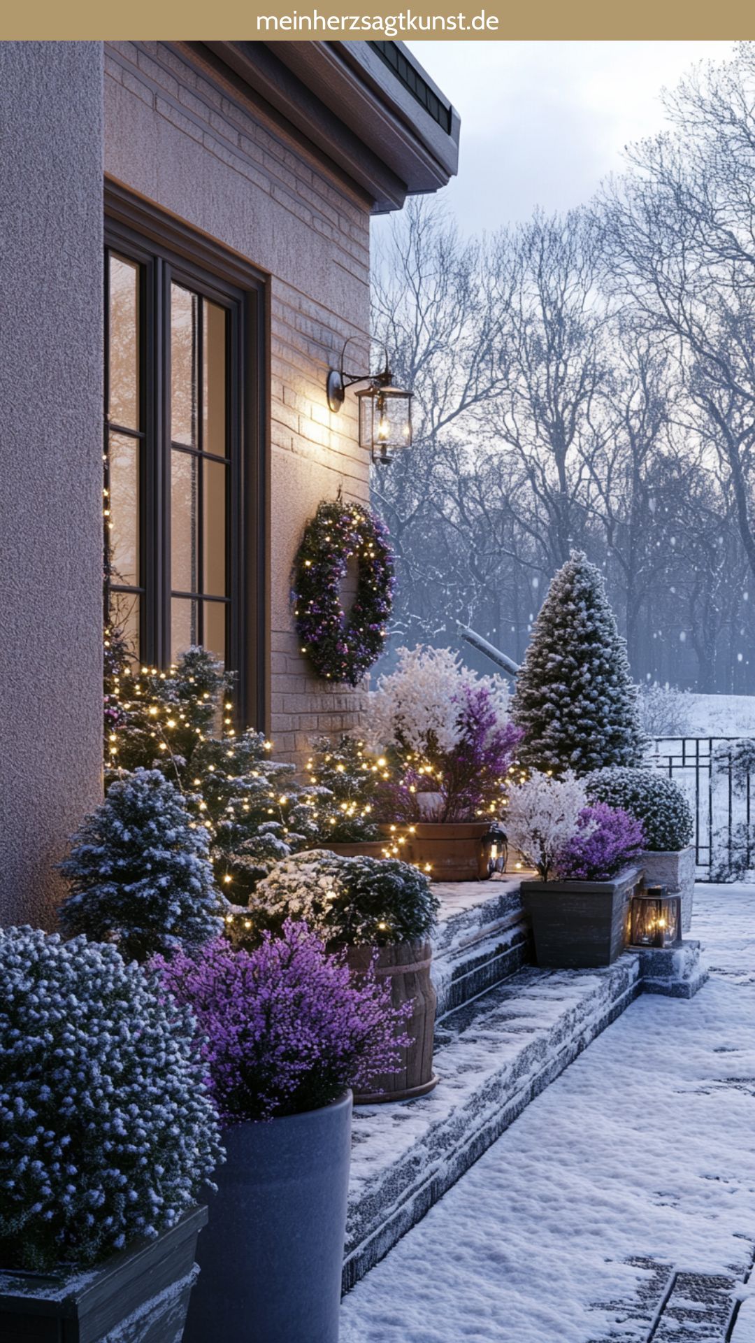 Frostfeste Pflanzen wie Heidekraut auf Balkon