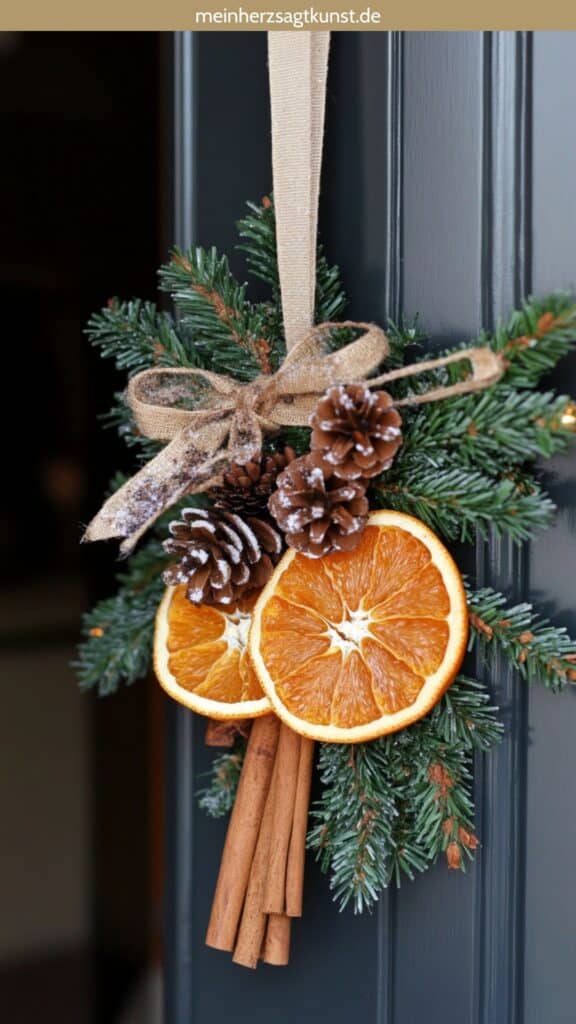 Weihnachts-Deko Set Mit Getrockneten Orangenscheiben & Zimtstangen - Natürlicher Adventskranz Schmuck