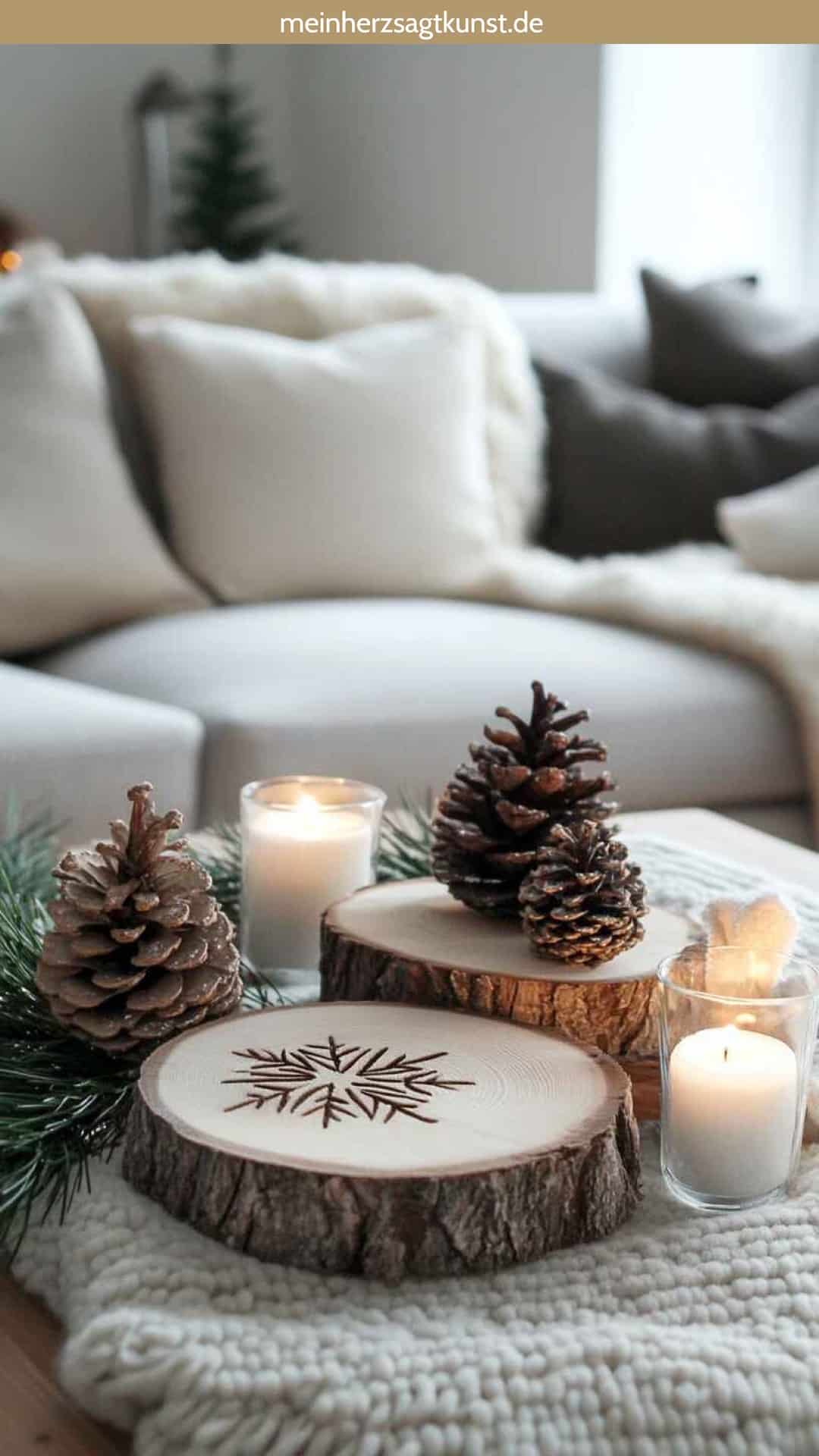 DIY-Holzuntersetzer für die Übergang Deko nach Weihnachten