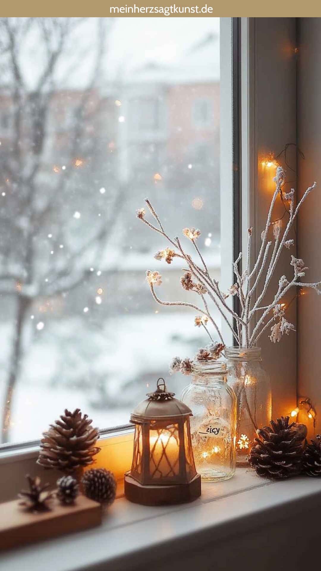 Fensterbank-Deko für die Übergang Deko nach Weihnachten