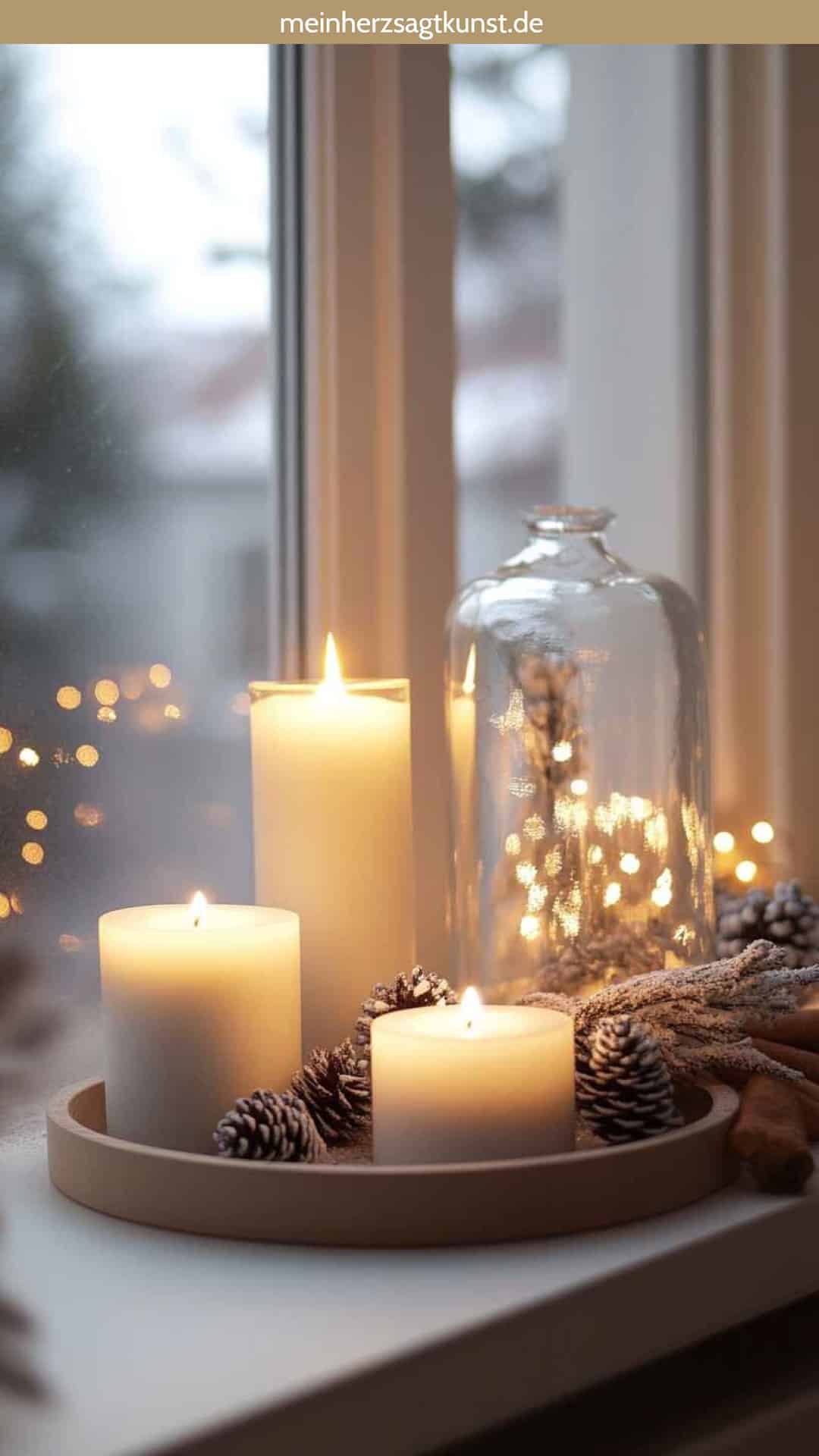 Kerzen und Windlichter für Übergang Deko nach Weihnachten