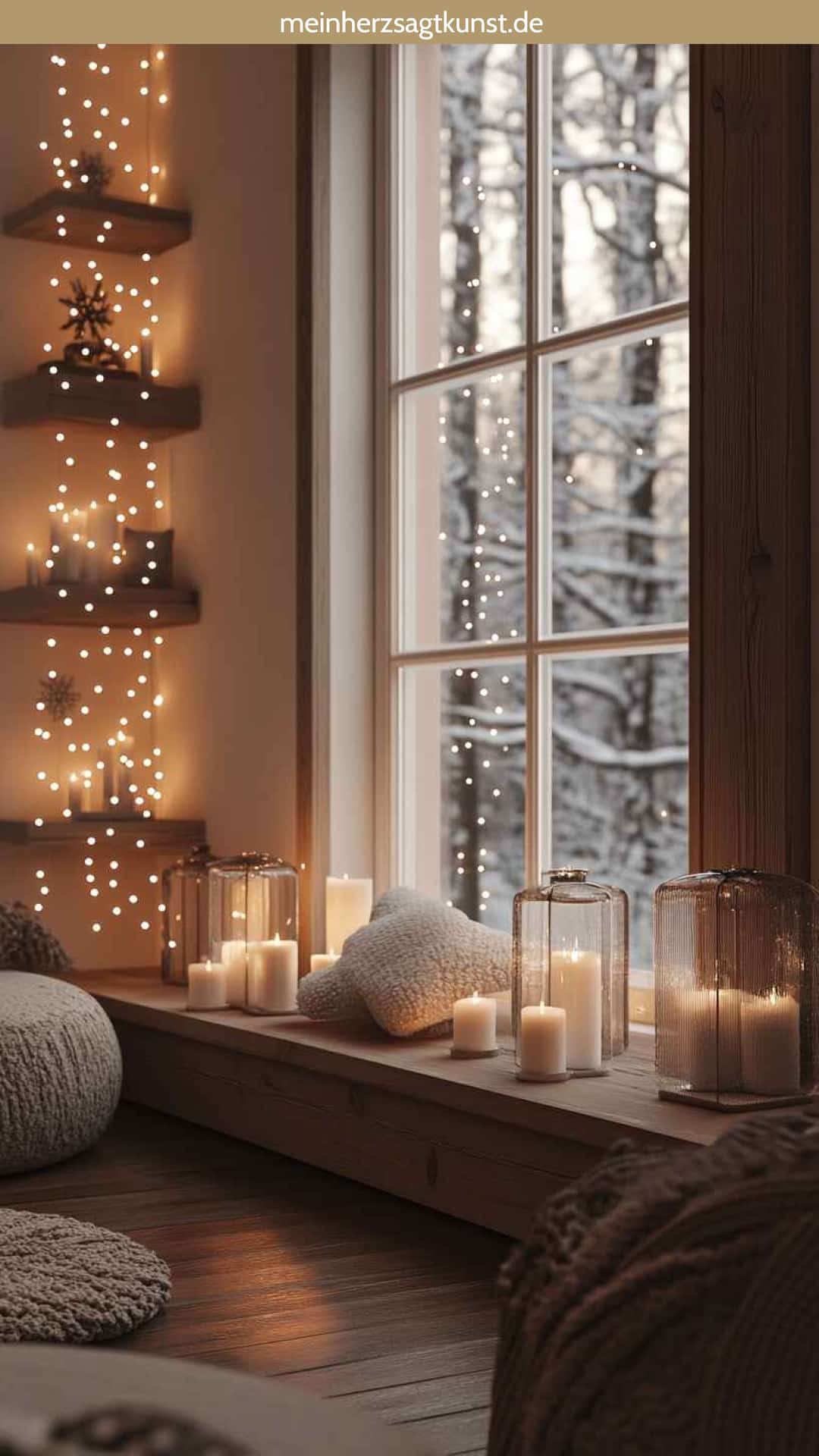 Lichterketten als stimmungsvolle Winterdeko Wohnzimmer