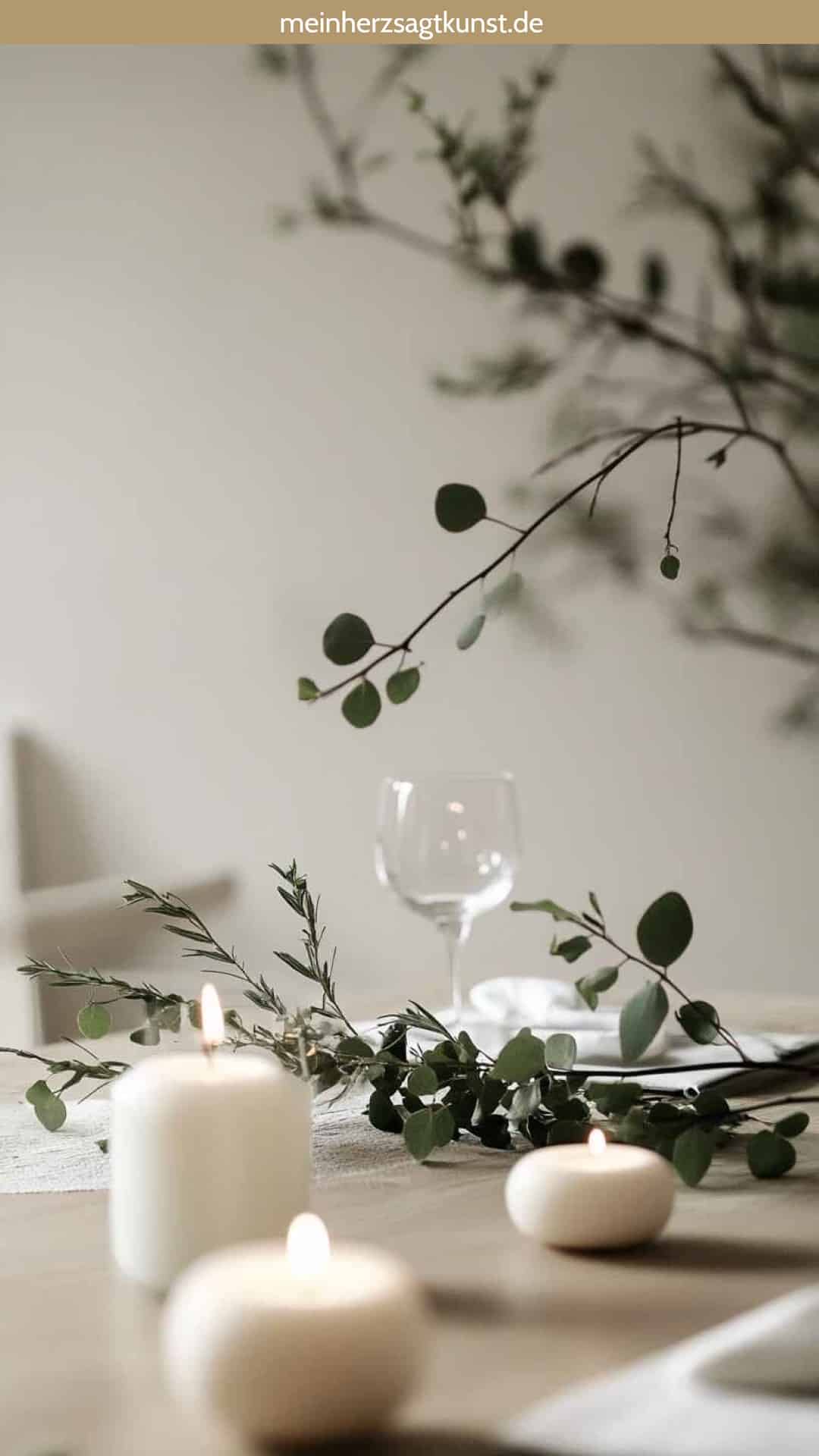 Minimalistische Tischdeko für die Übergang Deko nach Weihnachten