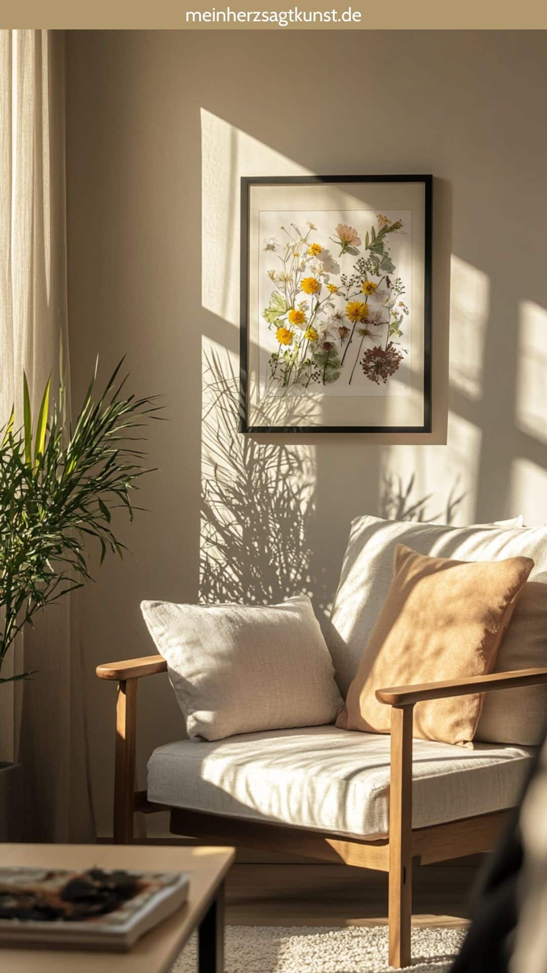 Gepresste Blüten im Bilderrahmen als Deko