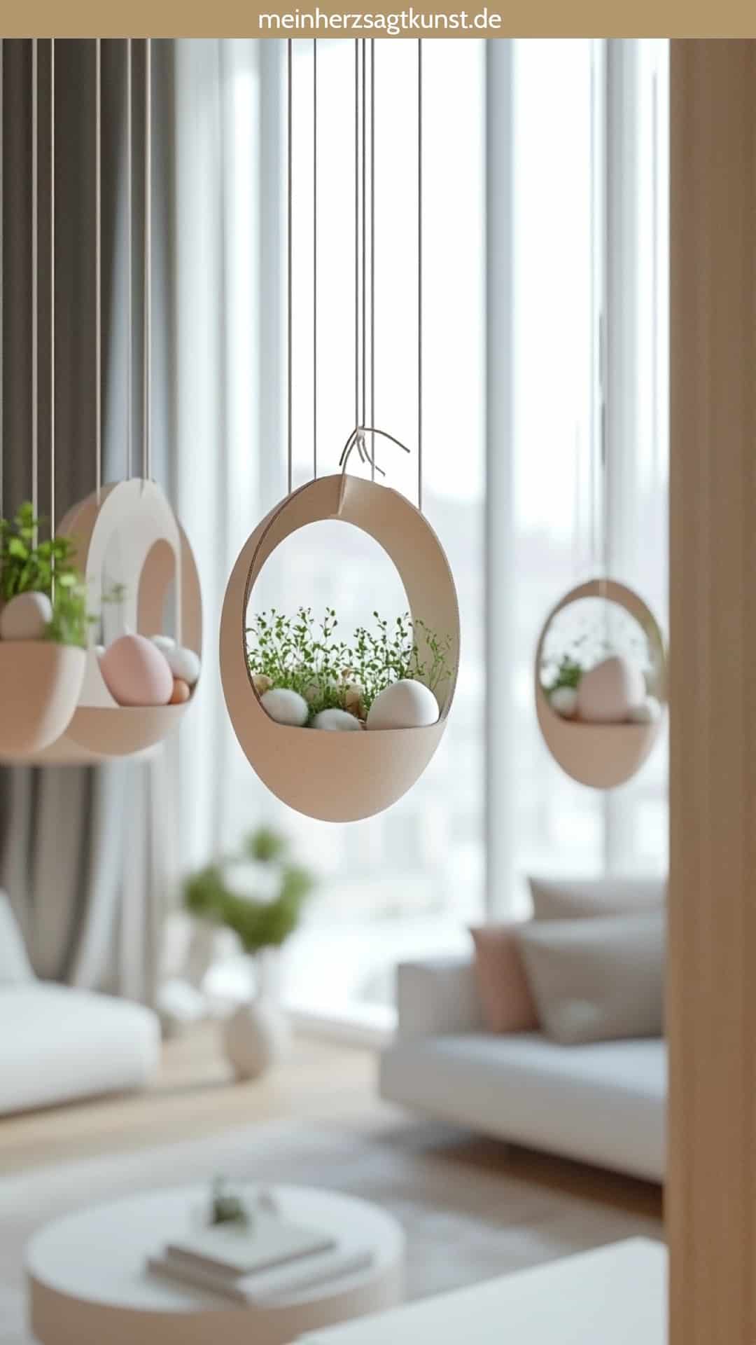 Kresse Ostern: Osteranhänger mit sprießender Kresse