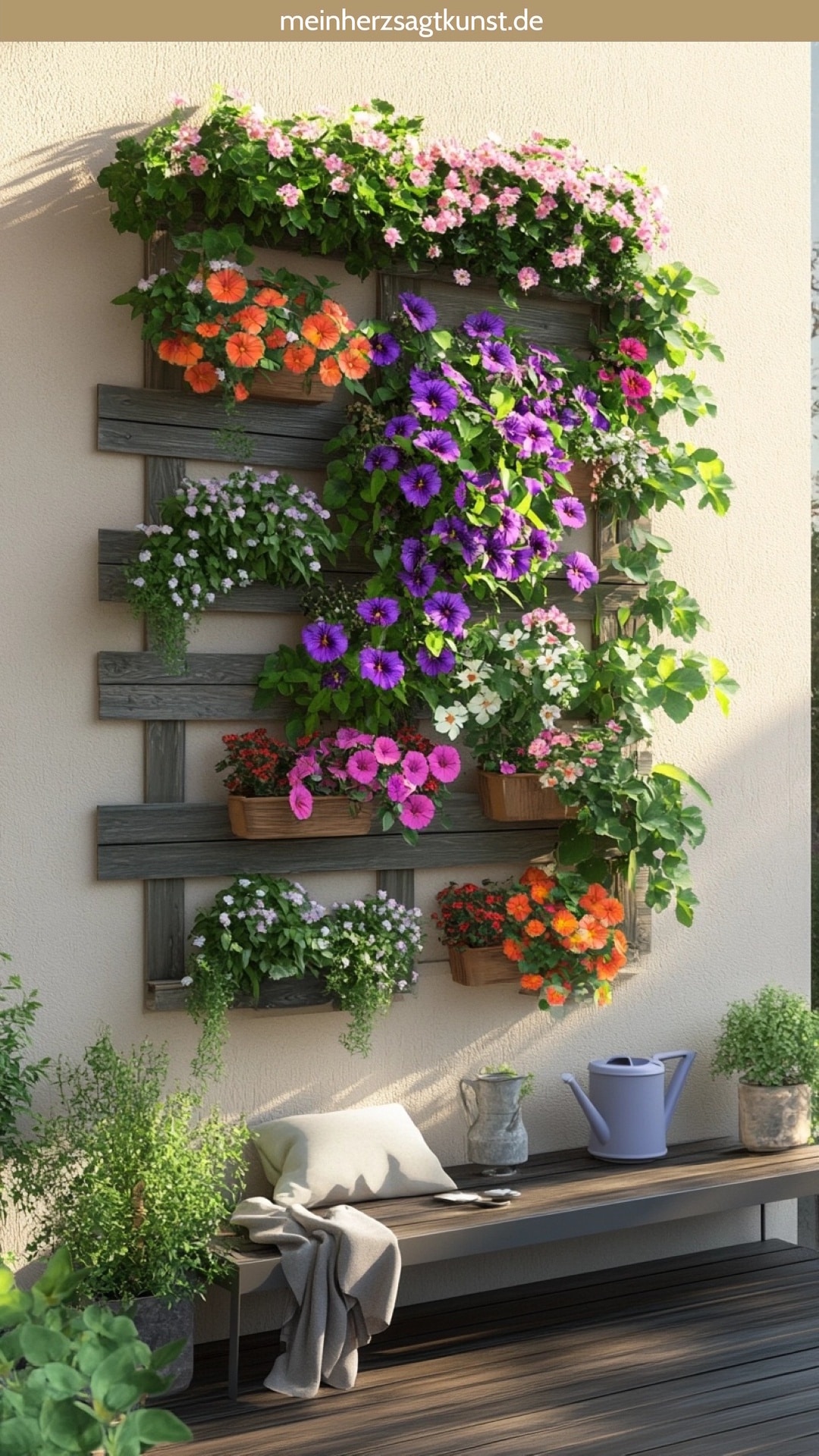 Ideen für eine gemütliche Terrasse mit vertikalem Garten