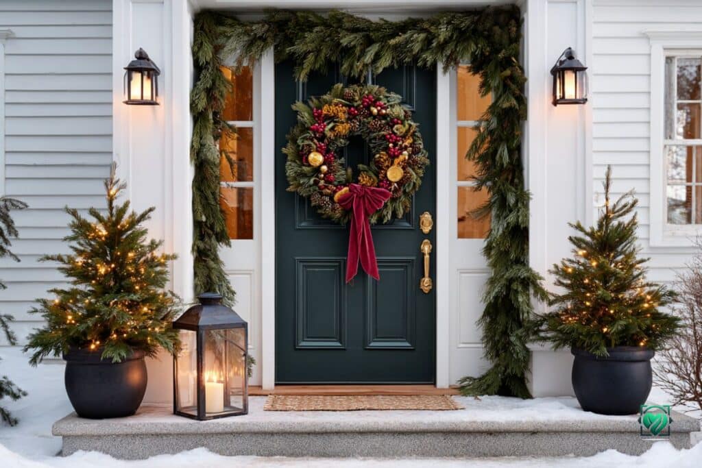 Weihnachtsdeko an der Haustür: 9 wunderschöne, einladende Ideen